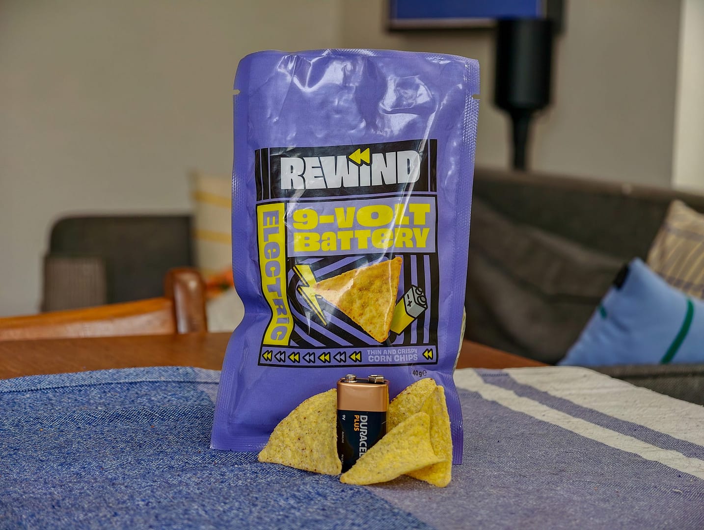 Taste testing battery-flavored tortilla chips